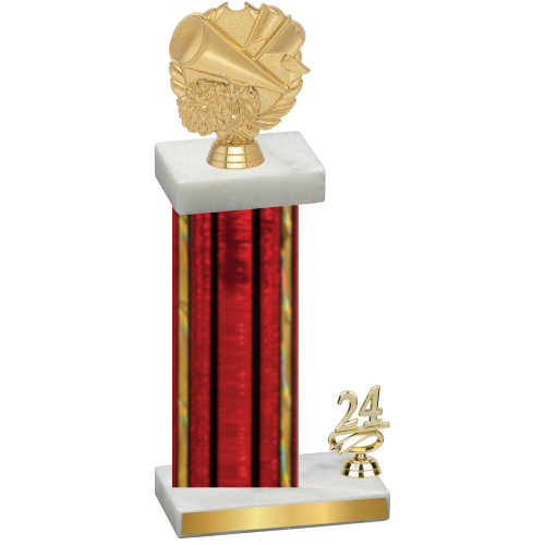 Accented Single Red Glacier Year Cheerleading Trophy