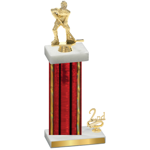 Accented Single Red Glacier Second Place Hockey Trophy