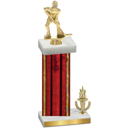 Accented Single Red Glacier Victory Hockey Trophy