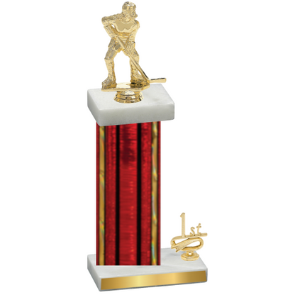 Accented Single Red Glacier First Place Hockey Trophy