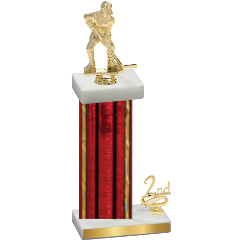 Accented Single Red Glacier Second Place Hockey Trophy