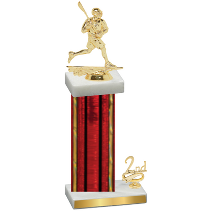 Accented Single Red Glacier Second Place Lacrosse Trophy