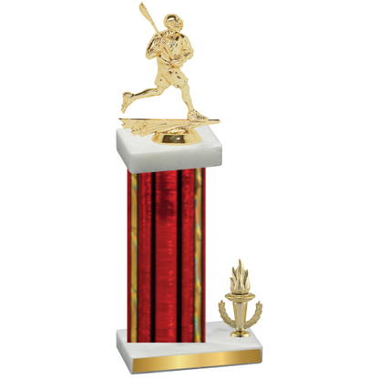 Accented Single Red Glacier Victory Lacrosse Trophy