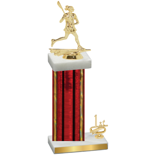 Accented Single Red Glacier First Place Lacrosse Trophy