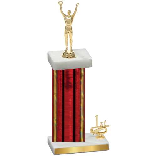 Accented Single Red Glacier First Place Victory Trophy