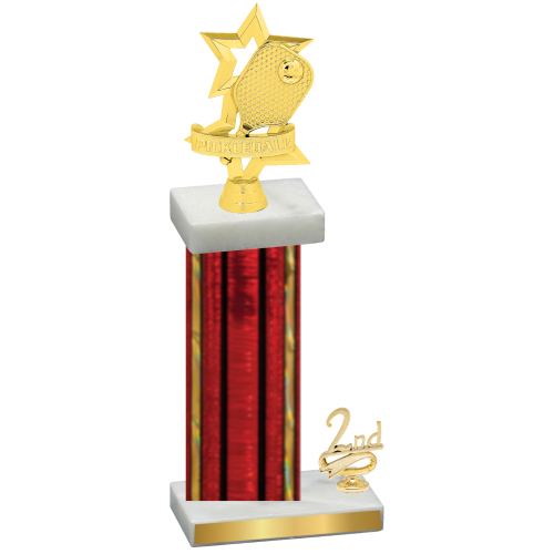 Accented Single Red Glacier Second Place Pickleball Trophy