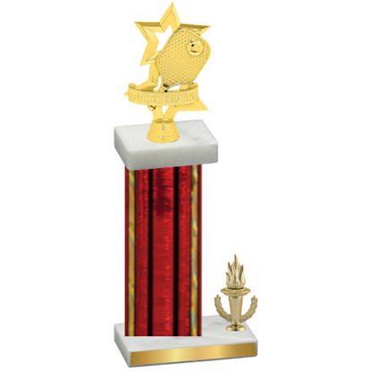 Accented Single Red Glacier Victory Pickleball Trophy