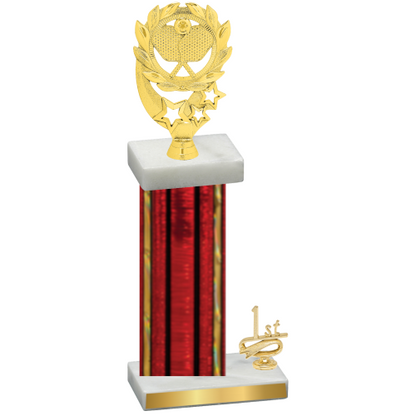 Accented Single Red Glacier First Place Pickleball Trophy
