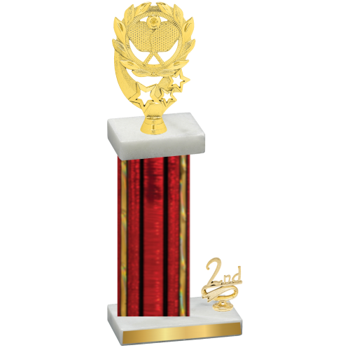 Accented Single Red Glacier Second Place Pickleball Trophy