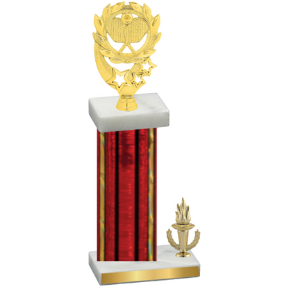 Accented Single Red Glacier Victory Pickleball Trophy
