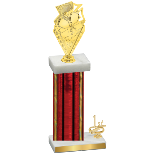 Accented Single Red Glacier First Place Pickleball Trophy