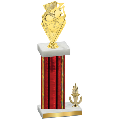 Accented Single Red Glacier Victory Pickleball Trophy