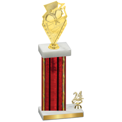 Accented Single Red Glacier Year Pickleball Trophy