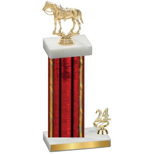 Accented Single Red Glacier Year Horses Trophy