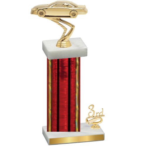 Accented Single Red Glacier Third Place Cars Trophy