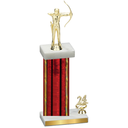 Accented Single Red Glacier Year Archery Trophy