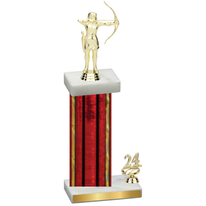 Accented Single Red Glacier Year Archery Trophy