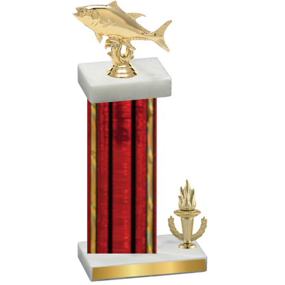 Accented Single Red Glacier Victory Fishing Trophy