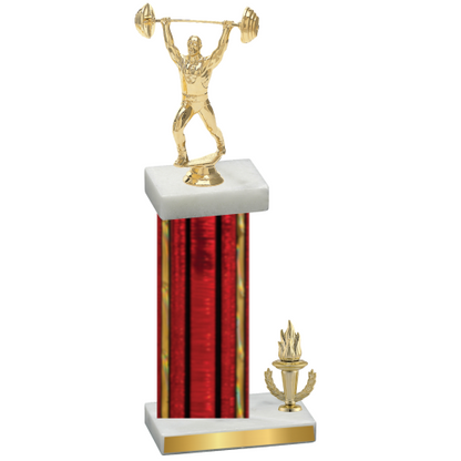 Accented Single Red Glacier Victory Weights Trophy