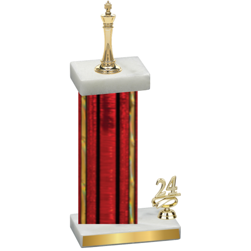 Accented Single Red Glacier Year Chess Trophy