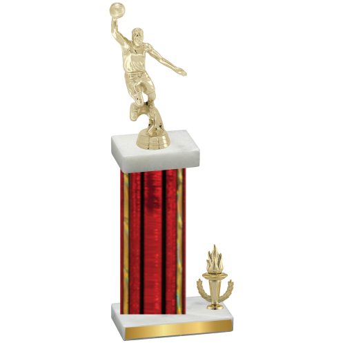 Accented Single Red Glacier Victory Basketball Trophy