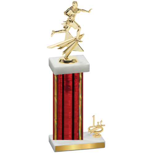 Accented Single Red Glacier First Place Flag Football Trophy