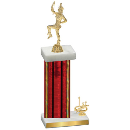 Accented Single Red Glacier First Place Majorette Trophy