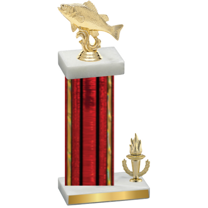 Accented Single Red Glacier Victory Fishing Trophy