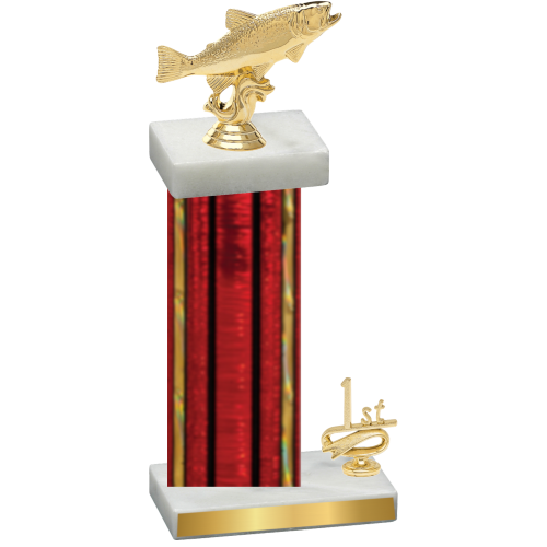 Accented Single Red Glacier First Place Fishing Trophy