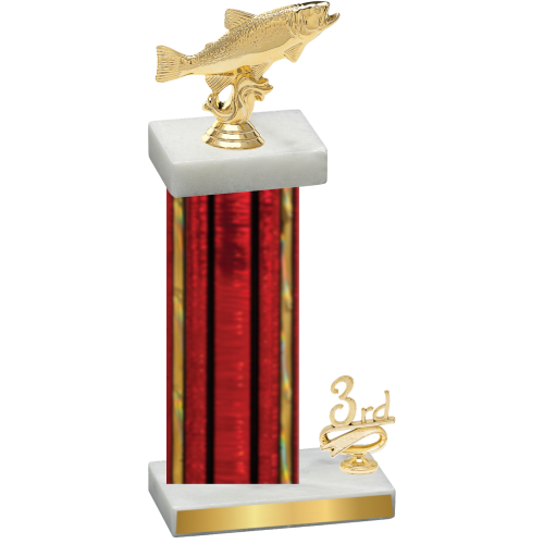 Accented Single Red Glacier Third Place Fishing Trophy