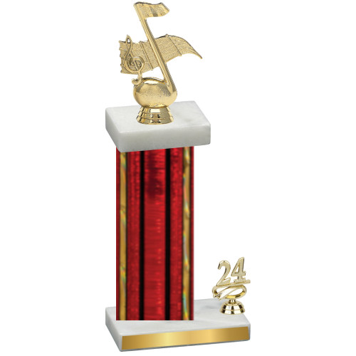 Accented Single Red Glacier Year Music Trophy