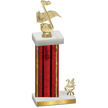 Accented Single Red Glacier Year Music Trophy