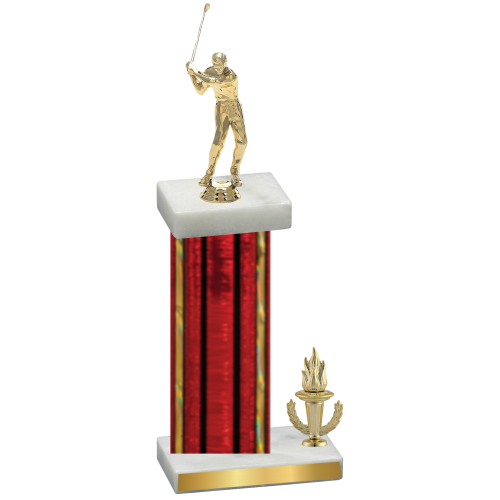 Accented Single Red Glacier Victory Golf Trophy