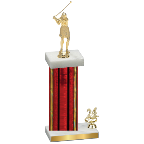 Accented Single Red Glacier Year Golf Trophy