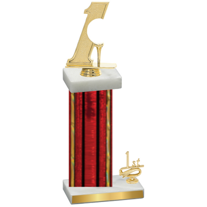 Accented Single Red Glacier First Place Golf Trophy