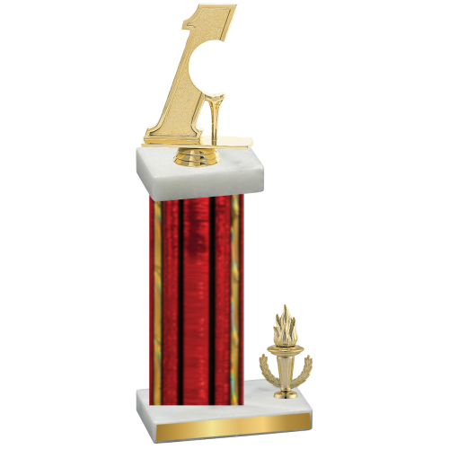 Accented Single Red Glacier Victory Golf Trophy