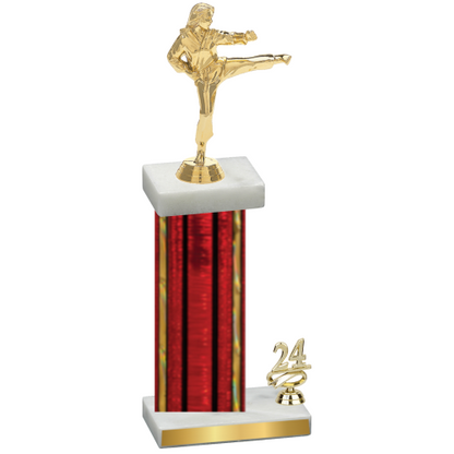 Accented Single Red Glacier Year Karate Trophy