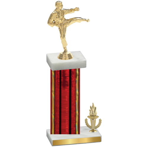 Accented Single Red Glacier Victory Karate Trophy