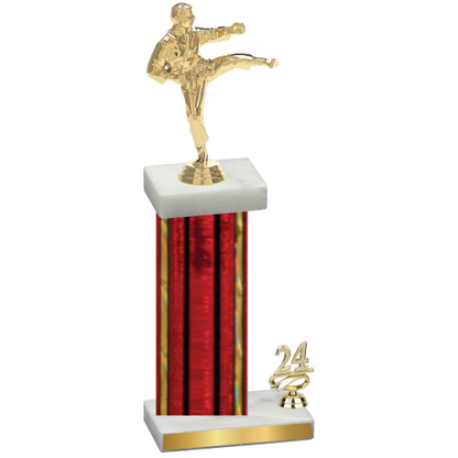 Accented Single Red Glacier Year Karate Trophy