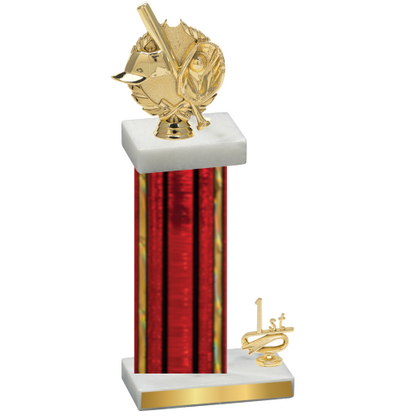 Accented Single Red Glacier First Place Baseball Trophy