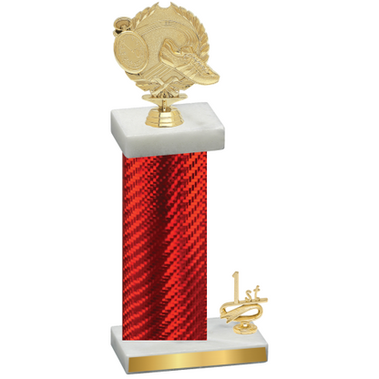 Accented Single Red Carbon Fiber First Place Running Trophy