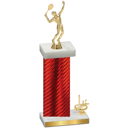 Accented Single Red Carbon Fiber First Place Tennis Trophy