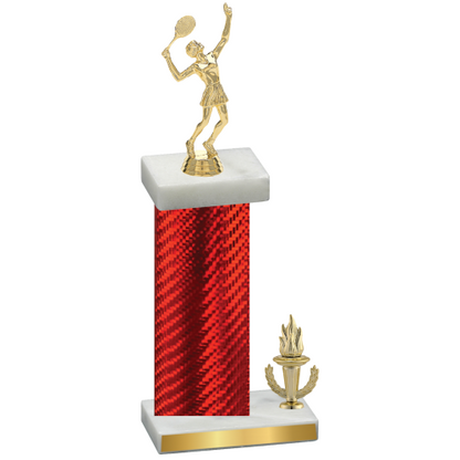 Accented Single Red Carbon Fiber Victory Tennis Trophy