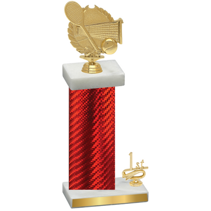 Accented Single Red Carbon Fiber First Place Tennis Trophy