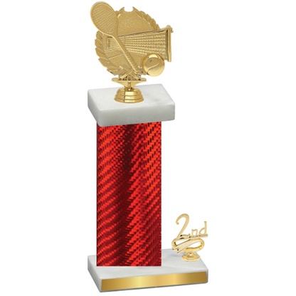 Accented Single Red Carbon Fiber Second Place Tennis Trophy