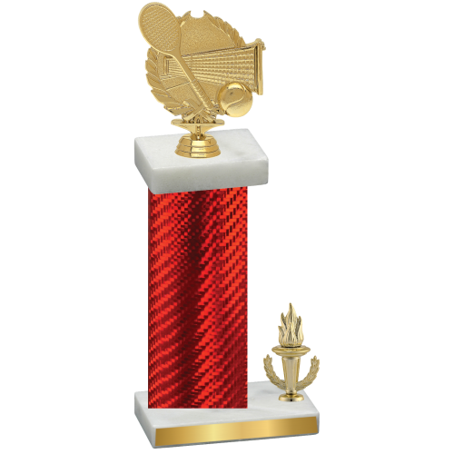 Accented Single Red Carbon Fiber Victory Tennis Trophy