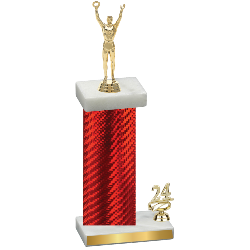 Accented Single Red Carbon Fiber Year Victory Trophy