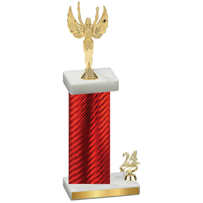 Accented Single Red Carbon Fiber Year Victory Trophy