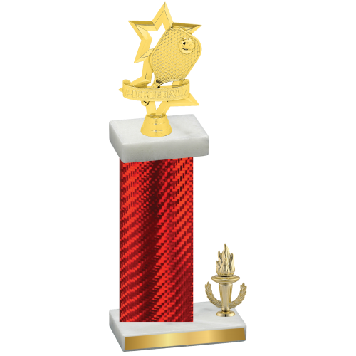 Accented Single Red Carbon Fiber Victory Pickleball Trophy