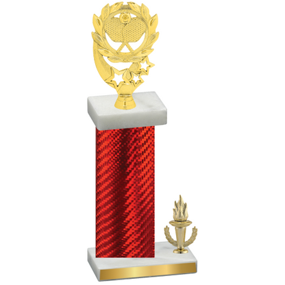 Accented Single Red Carbon Fiber Victory Pickleball Trophy